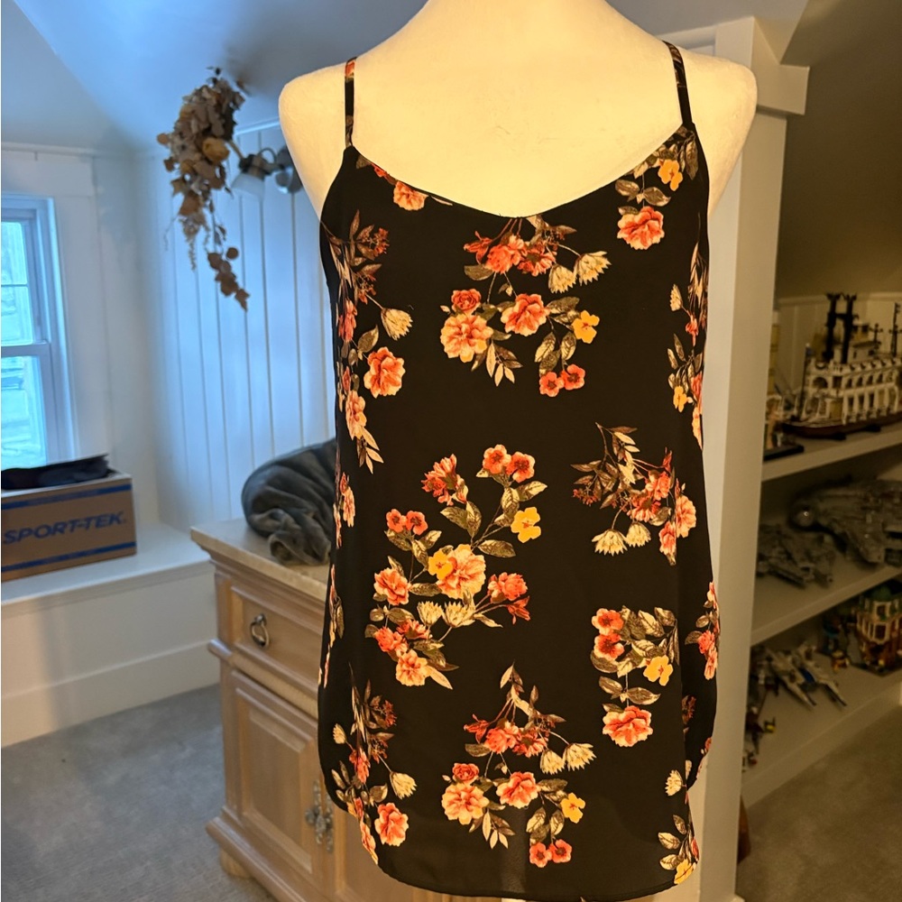 Pink Republic Black Floral Camisole